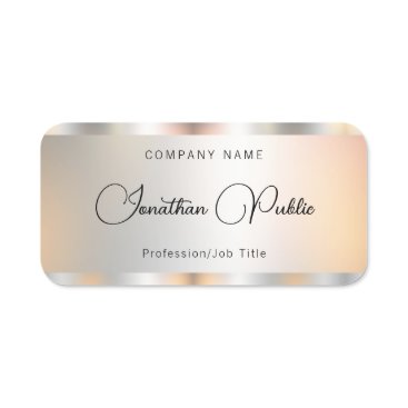 Silver Template Elegant Typography Personalized Name Tag