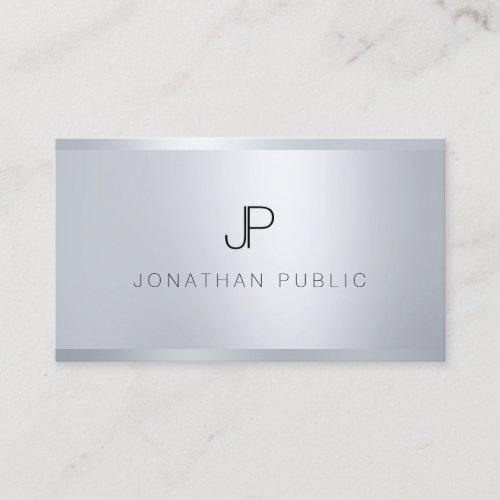 Silver Template Professional Elegant Monogram Business Card