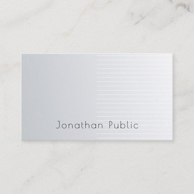 Silver Template Professional Luxury Modern Elegant Business Card (Front)