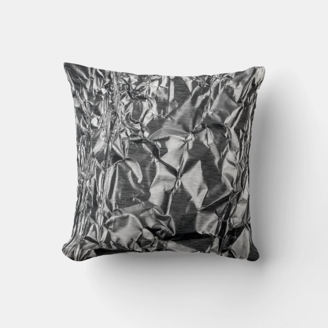 Silver textile throw pillow (Front)