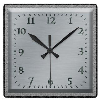Silver & Texture Acrylic Wall Clock--Elegant Square Wall Clock