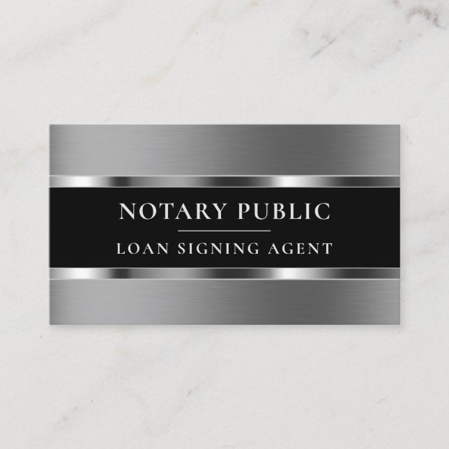 Silver texture style elegant  business card (Front)