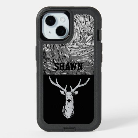 Silver Textured Stag Deer Hunting Phone Case