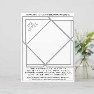 Silver Thank You Card Envelope Paper