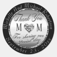 Silver Thank You Classic Round Sticker