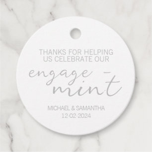 Silver Thank You Engagemint Engagement Favor Tags