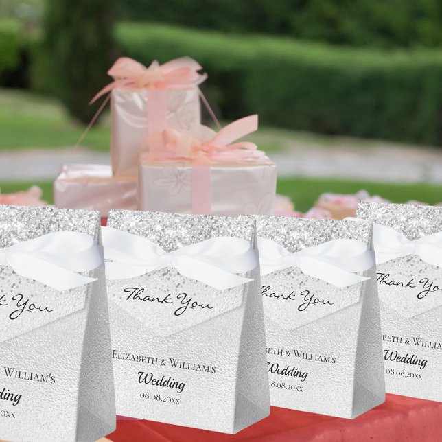 Silver thank you wedding favor boxes (Creator Uploaded)