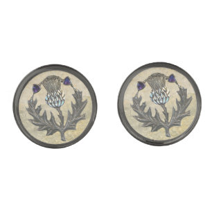 Silver Thistle Cuff links