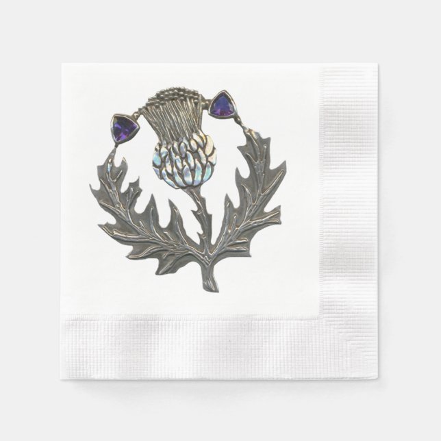 Silver Thistle Paper Napkins (Front)