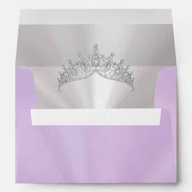 Silver Tiara on Pastel Lavender Envelope (Back (Bottom))