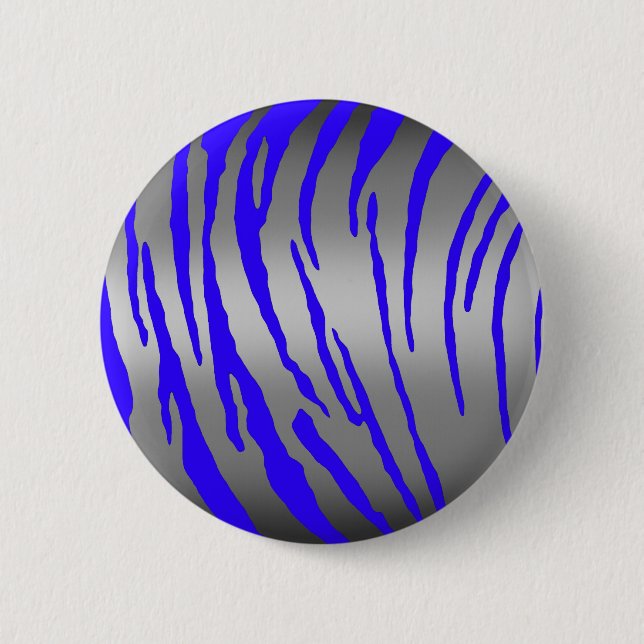 Silver Tiger Stripes Blue Button (Front)