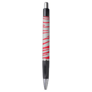 Silver Tiger Stripes Red Pen