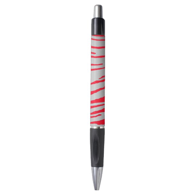 Silver Tiger Stripes Red Pen (Front Vertical)