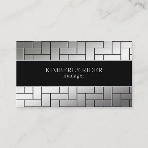 Silver Tile Pattern Business Card