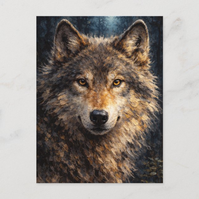 Silver Timber | Wolf Wildlife Art | Postcard (Front)
