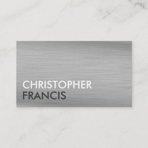 Silver titanium metal business cards