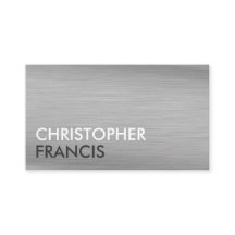 Silver titanium metal business cards
