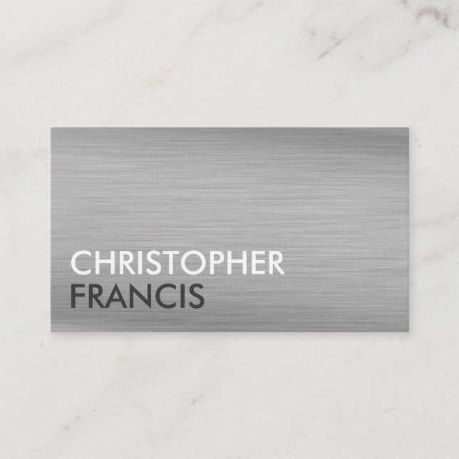 Silver titanium metal business cards (Front)