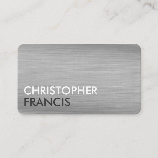 Silver titanium metal personalized business cards (Front)