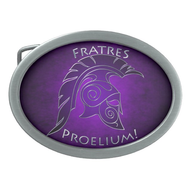 Silver To Battle Spartan Warrior Belt Buckle (Front)