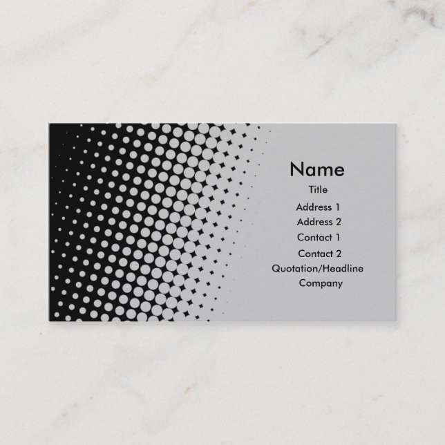 Silver to Black Business Card (Front)