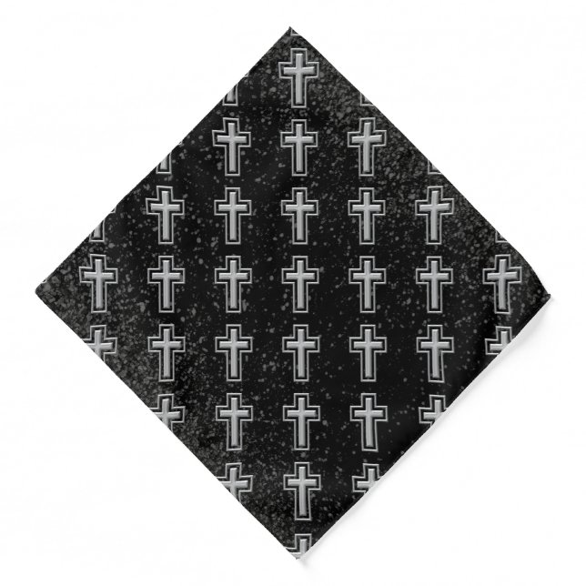 小物 SPECIAL 60S VINTAGE CROSS BANDANA BLACK Black Cross Bandana - Guns N' Roses