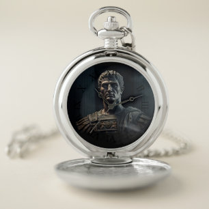 Silver tone Constantine the Great Pocket Watch