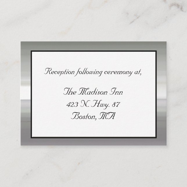 Silver tone framed Wedding enclosure cards (Front)