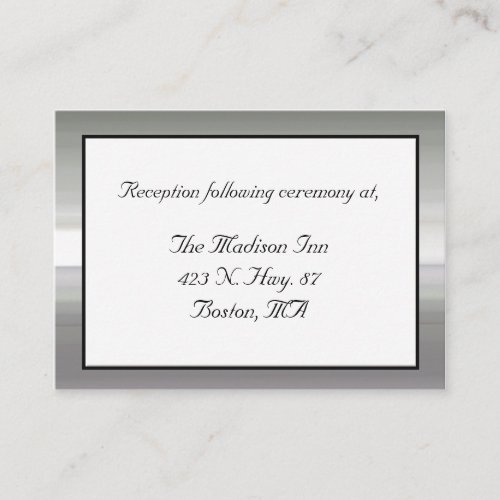 Silver tone framed Wedding enclosure cards Business Cards