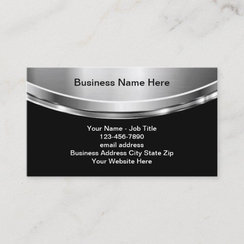 Silver Tone Glossy Quality Business Cards