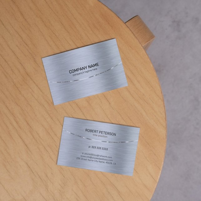 Silver tones Metallic Texture Image Business Card (Creator Uploaded)