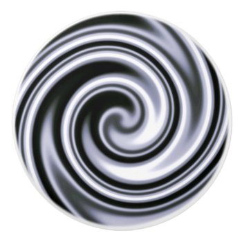 Silver Tones Soft Focus Spiral Swirl Ceramic Knob by M_Sylvia_Chaume at Zazzle