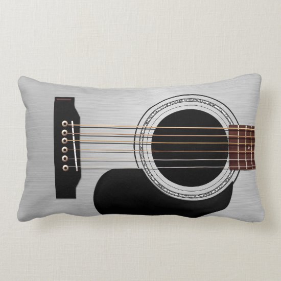 Silver Top Acoustic Guitar Lumbar Pillow