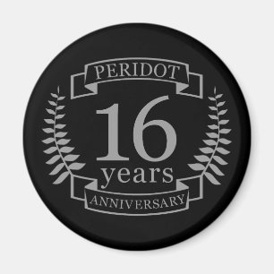 Silver Traditional wedding anniversary 16 years Magnet