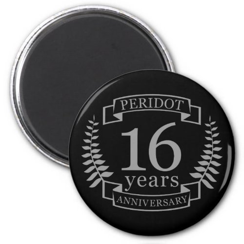 Silver Traditional wedding anniversary 16 years Magnet