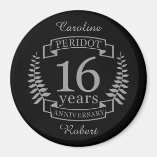 Silver Traditional wedding anniversary 16 years Magnet