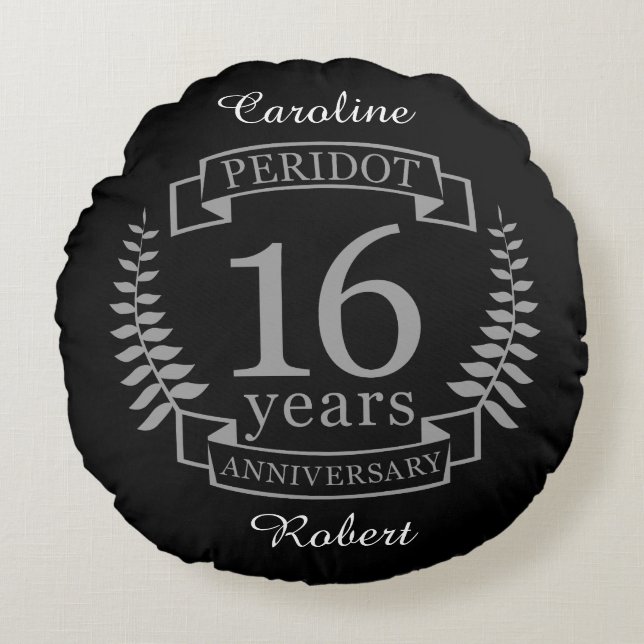 Silver Traditional wedding anniversary 16 years Round Pillow (Front)