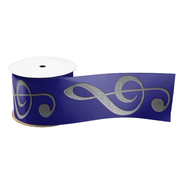 "silver" treble clef ribbon (Spool)