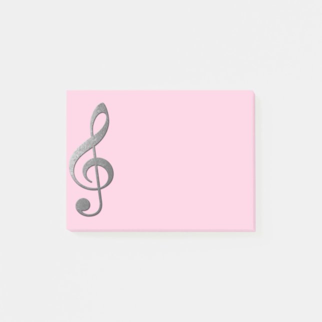 "silver" treble clef sticky notes pad (Front)