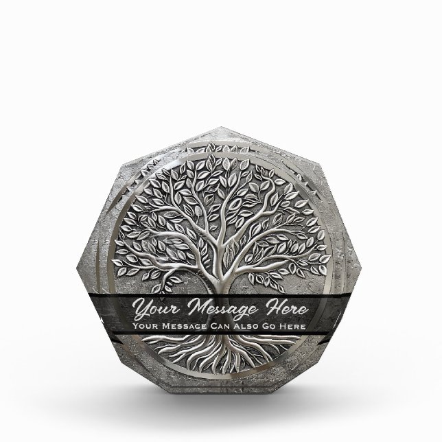 Silver Tree of Life Acrylic Award (Front)