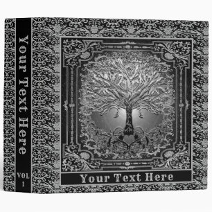 Silver Tree of Life Add Text 3 Ring Binder