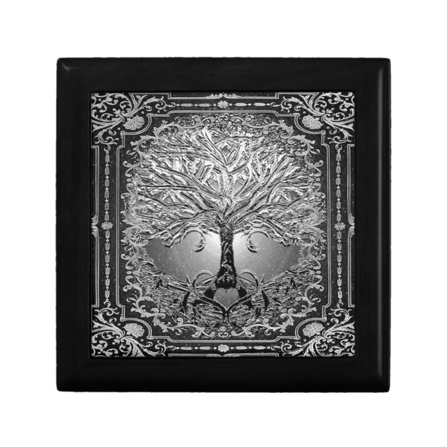 Silver Tree of Life Ancient Rustic Inner Light Gift Box (Front)