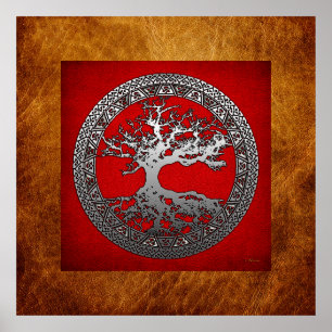 Silver Tree of Life Poster