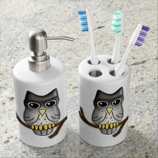 Silver Tree Owl Custom Design Bathroom Accessories Bath Sets