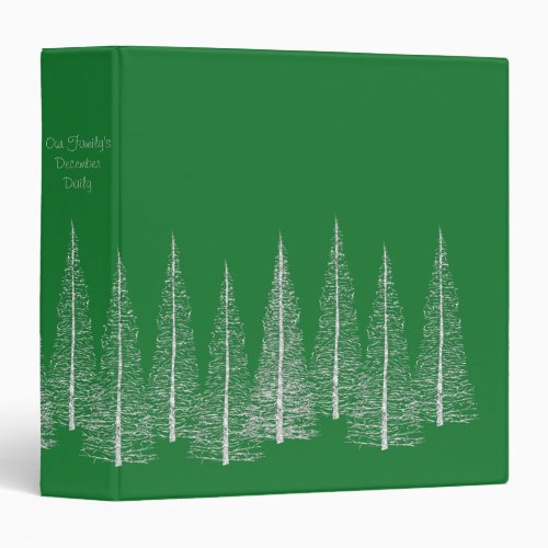 Silver Trees Green Christmas Scrapbook Album 3 Ring Binder