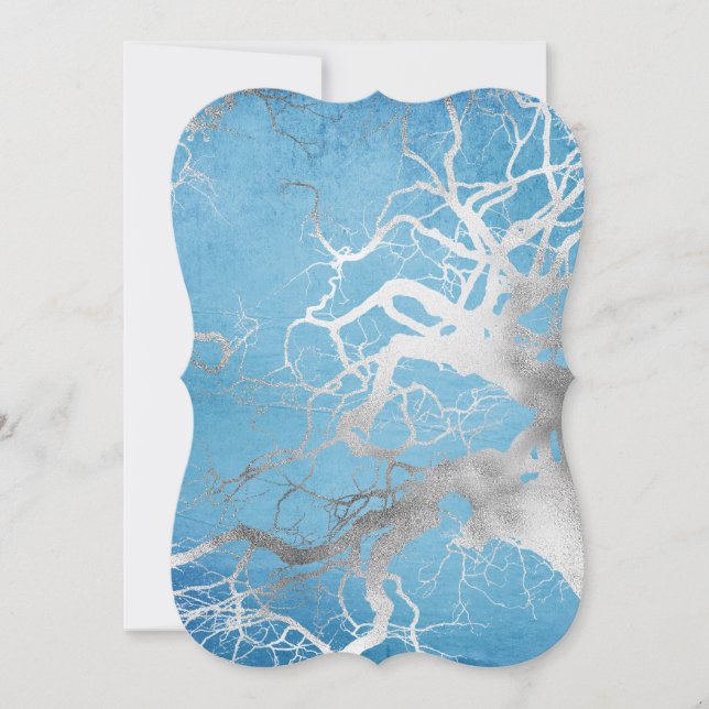 Silver Trees Winter Sublimations Note Card (Front)