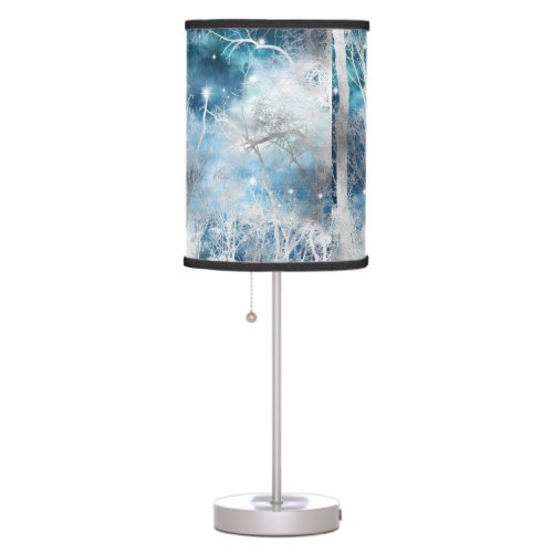 Silver Trees Winter Sublimations Table Lamp