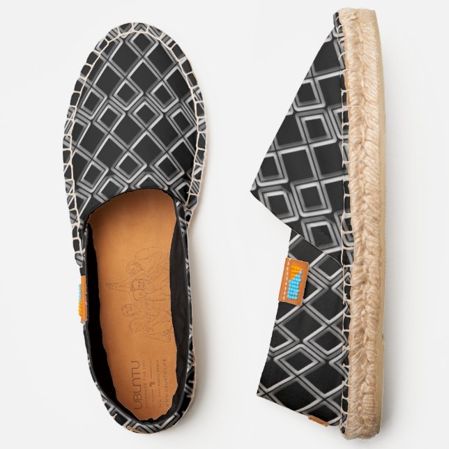 Silver Triangular Diamond Pattern, ZEA Canvas Espadrilles (Side)