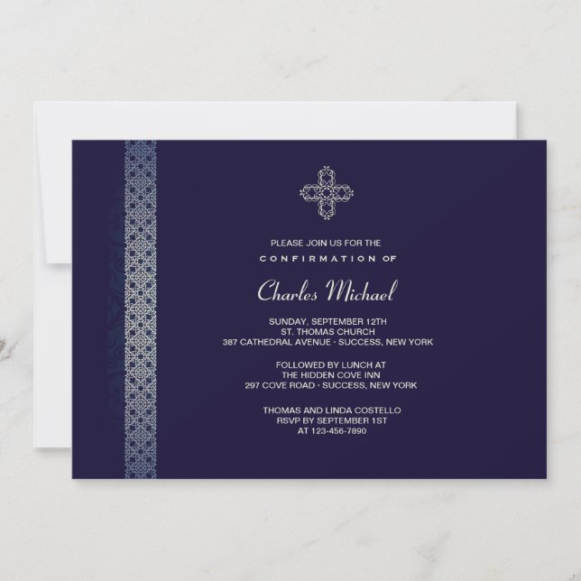 Silver Trim Invitation (Front)