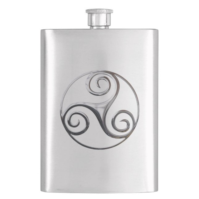 Silver Triskelion Flask (Front)